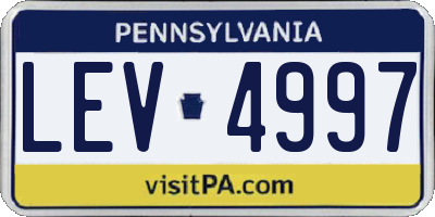 PA license plate LEV4997