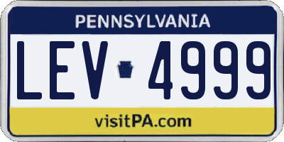 PA license plate LEV4999