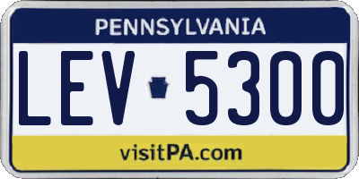 PA license plate LEV5300