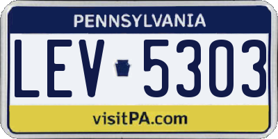 PA license plate LEV5303