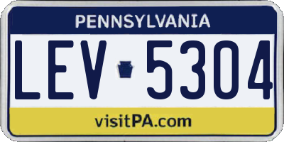 PA license plate LEV5304