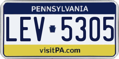PA license plate LEV5305