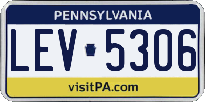 PA license plate LEV5306