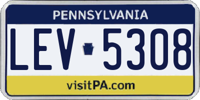 PA license plate LEV5308