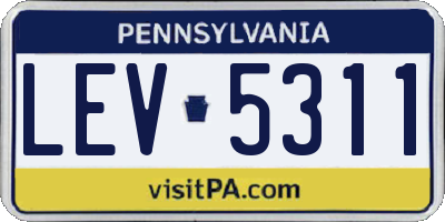 PA license plate LEV5311