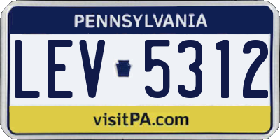 PA license plate LEV5312