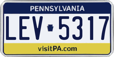 PA license plate LEV5317