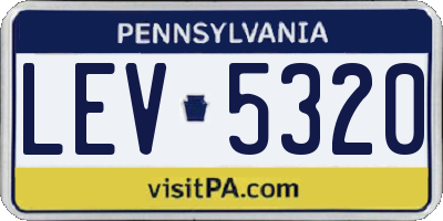 PA license plate LEV5320