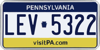PA license plate LEV5322