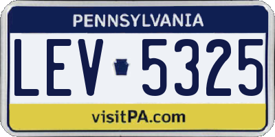 PA license plate LEV5325