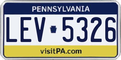 PA license plate LEV5326