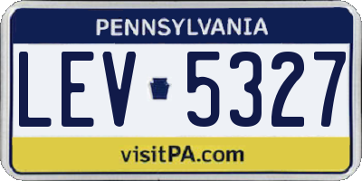 PA license plate LEV5327