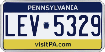 PA license plate LEV5329