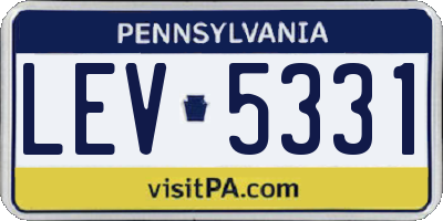 PA license plate LEV5331