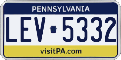 PA license plate LEV5332