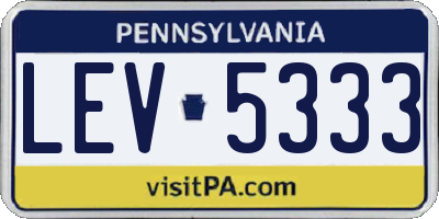 PA license plate LEV5333
