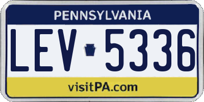 PA license plate LEV5336