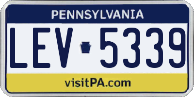 PA license plate LEV5339