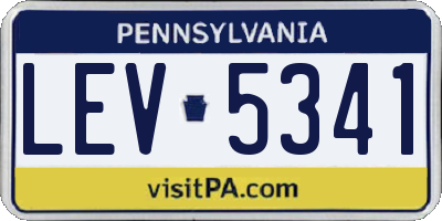 PA license plate LEV5341