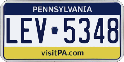 PA license plate LEV5348
