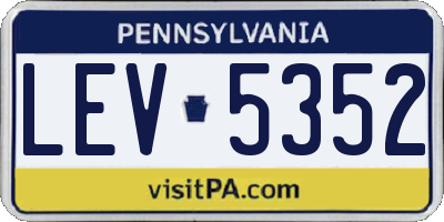 PA license plate LEV5352
