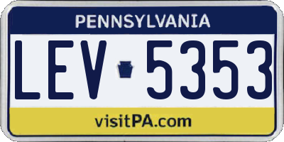 PA license plate LEV5353