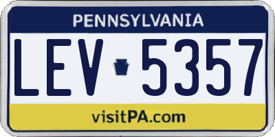 PA license plate LEV5357