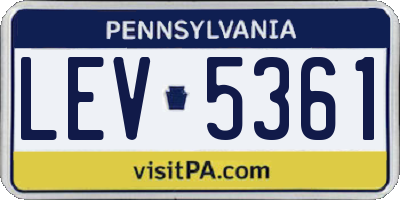 PA license plate LEV5361