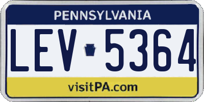 PA license plate LEV5364