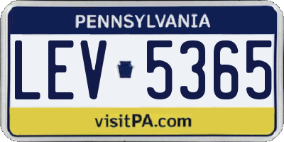 PA license plate LEV5365