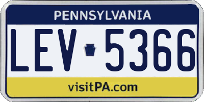 PA license plate LEV5366