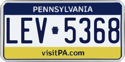 PA license plate LEV5368