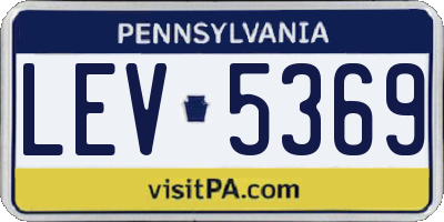 PA license plate LEV5369