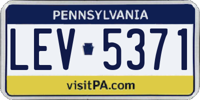 PA license plate LEV5371