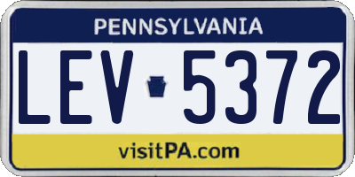 PA license plate LEV5372