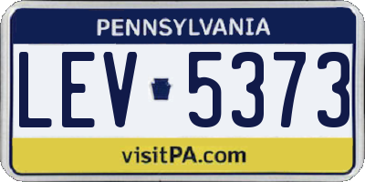 PA license plate LEV5373
