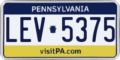 PA license plate LEV5375