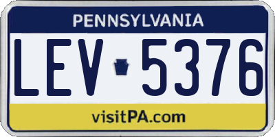 PA license plate LEV5376