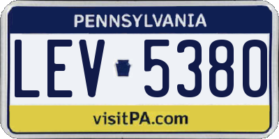PA license plate LEV5380