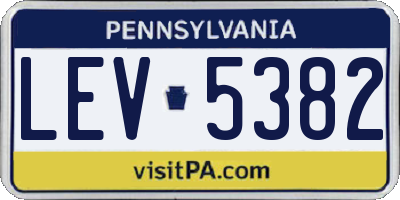 PA license plate LEV5382