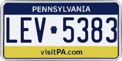 PA license plate LEV5383