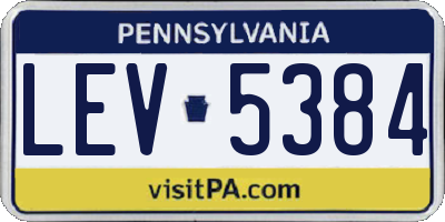 PA license plate LEV5384