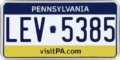 PA license plate LEV5385