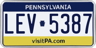 PA license plate LEV5387