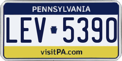 PA license plate LEV5390