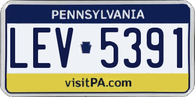 PA license plate LEV5391