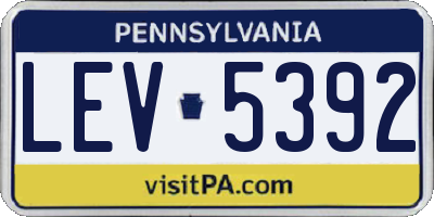PA license plate LEV5392
