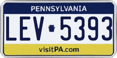 PA license plate LEV5393