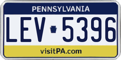 PA license plate LEV5396