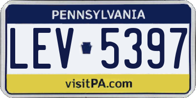 PA license plate LEV5397